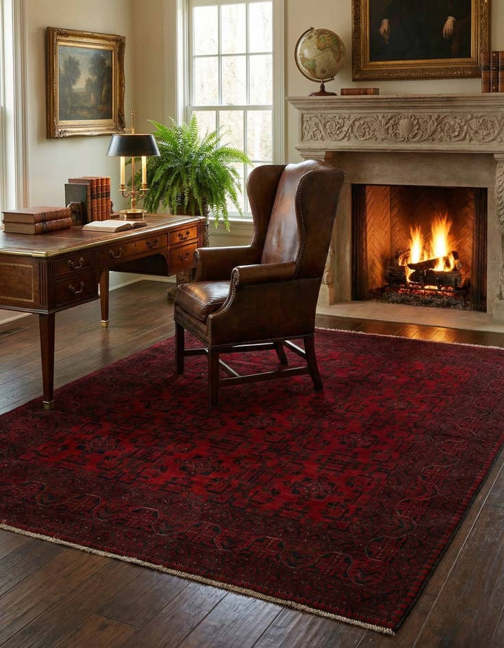 Detail image of  6' 11 x 9' 6  Hand Knotted Khal Mohammadi Wool Rug