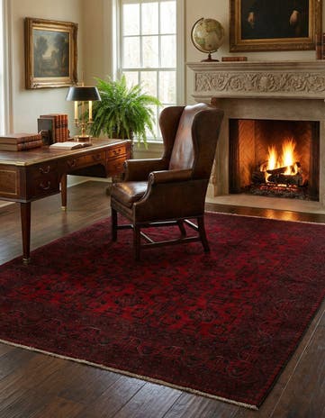 6' 11 x 9' 6 Hand Knotted Khal Mohammadi Wool Rug