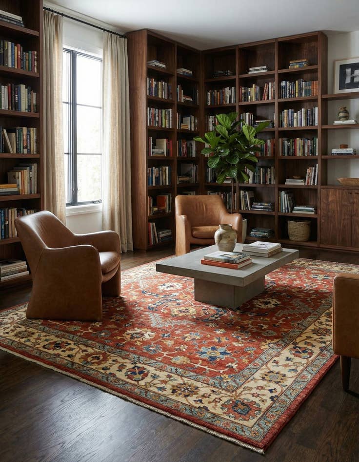 Detail image of 9' 1 x 11' 6 Serapi Wool Rug