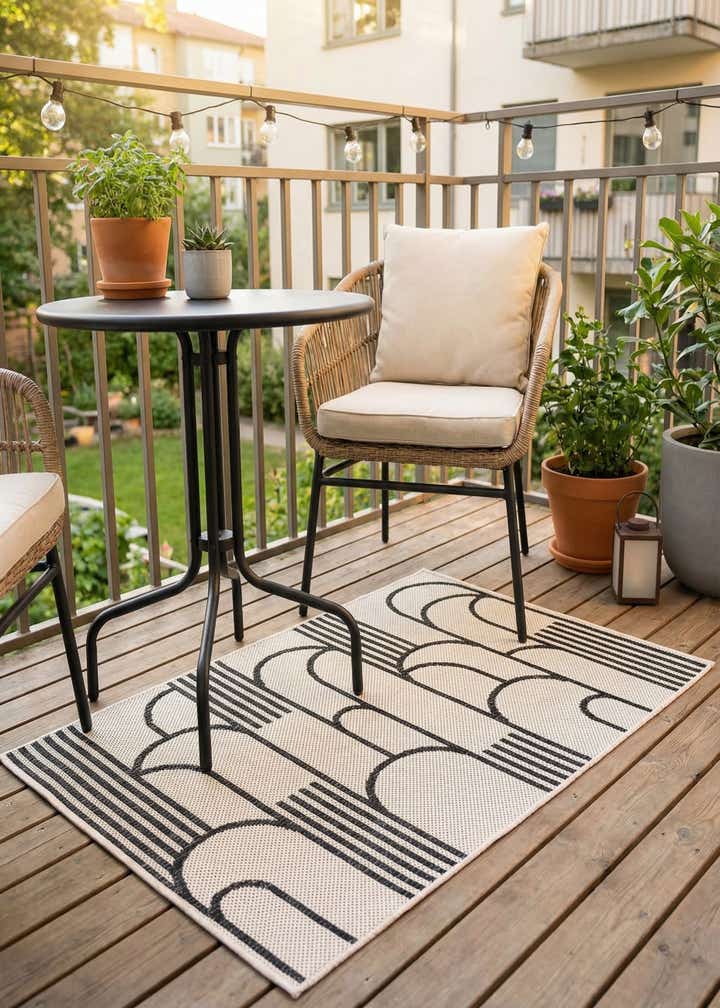 2' x 3' Easy-Clean Modern Indoor / Outdoor Rug