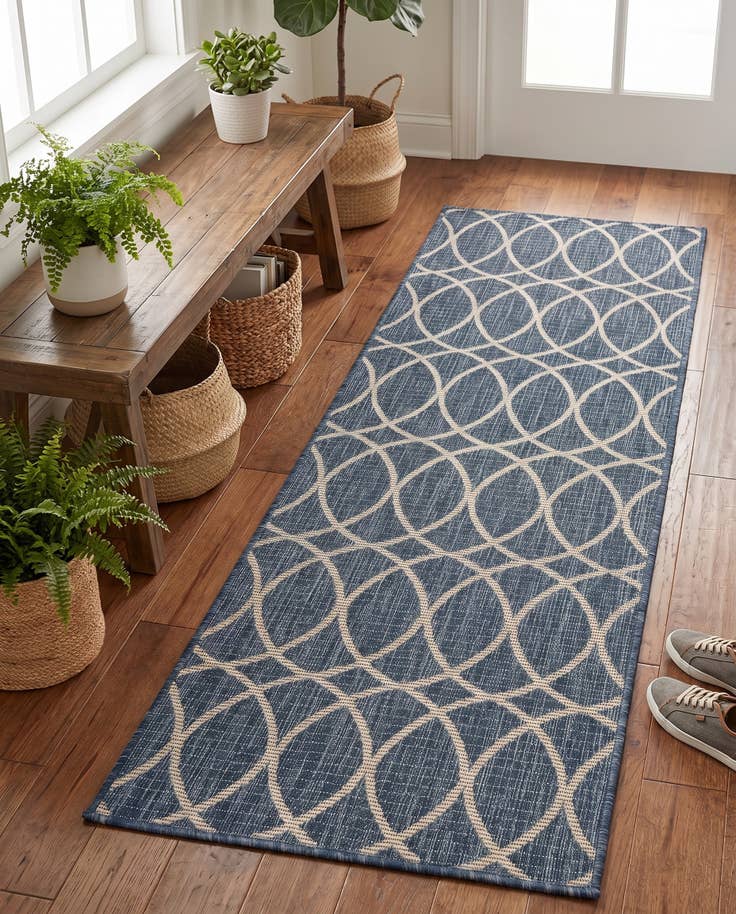 Detail image of 2' x 6' Easy-Clean Trellis Indoor / Outdoor Runner Rug