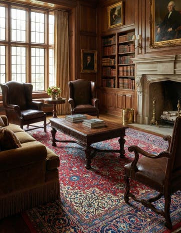 9' 8 x 13' Hand Knotted Sarough Persian Wool Rug