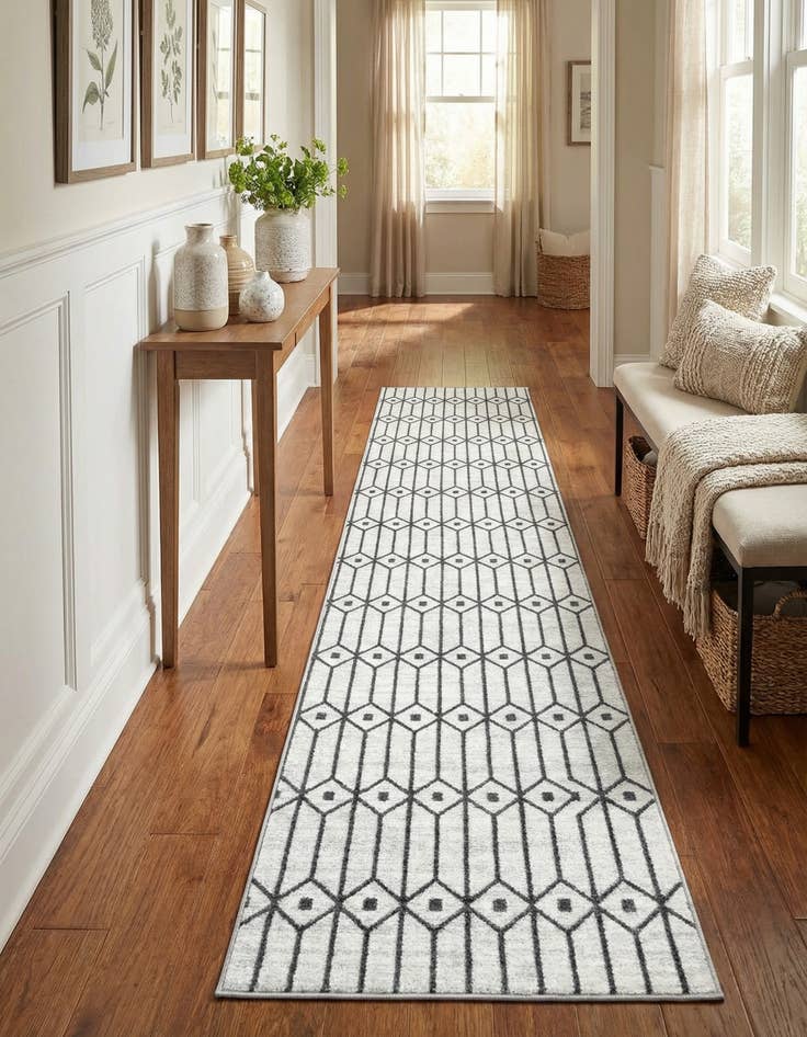 Detail image of  2' 7 x 16' 5 Lattice Trellis Runner Rug
