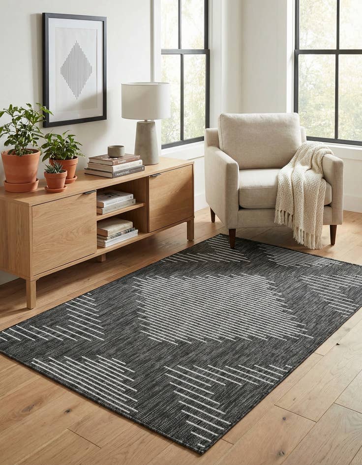 Detail image of 3' x 5' 3  Washable Modern Indoor / Outdoor Rug