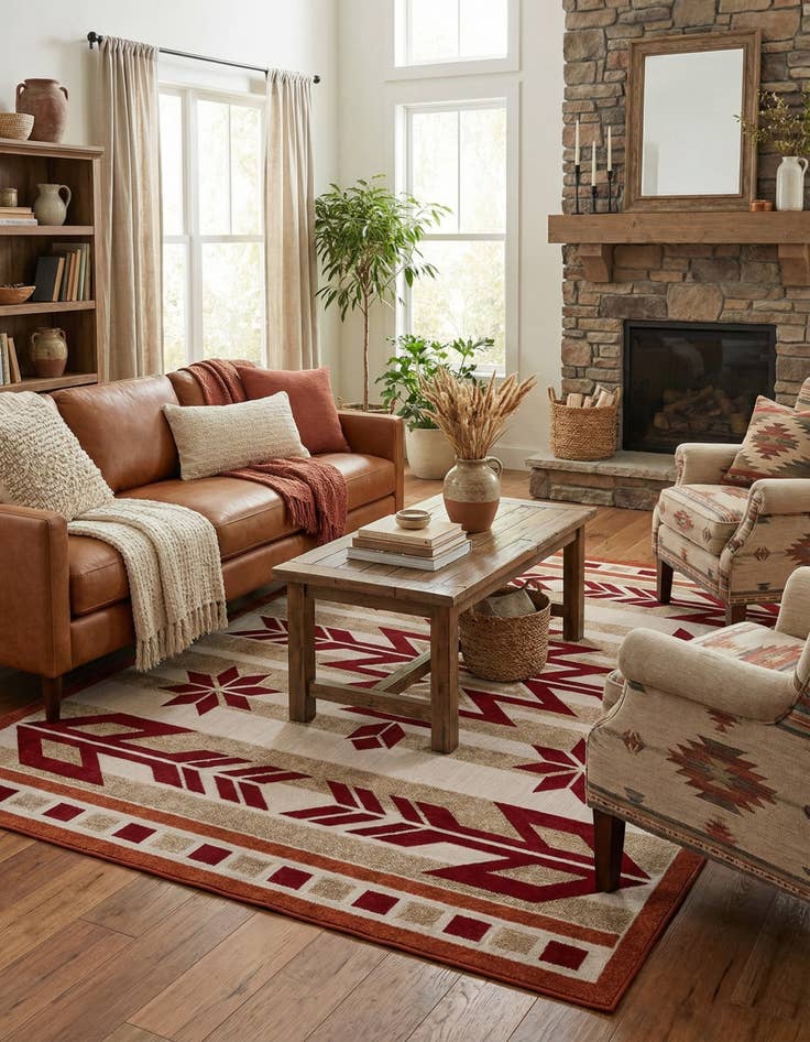 Detail image of 7' x 10' Easy-Clean Modern Indoor / Outdoor Rug