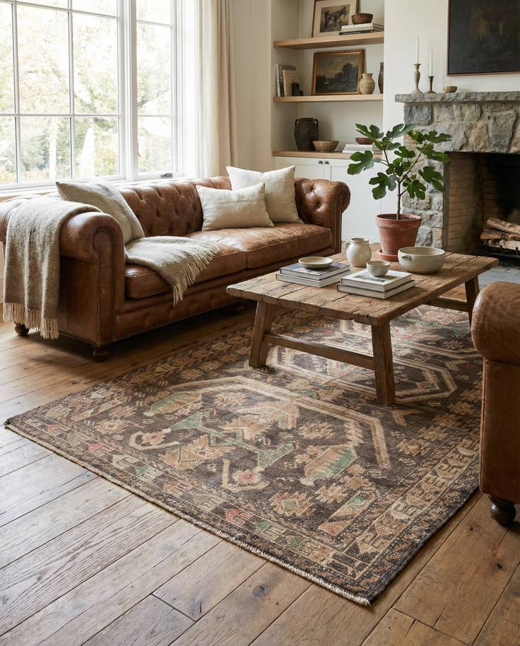 Detail image of 3' 9 x 6' 3 Hand Knotted Ultra Vintage Persian Wool Rug
