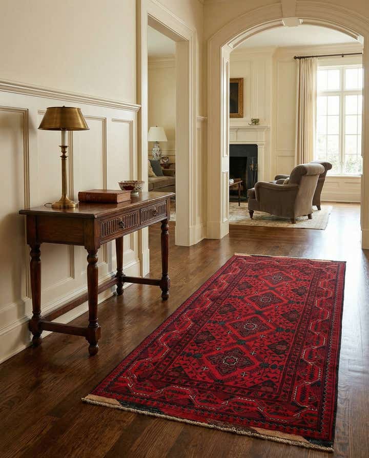 2' 7 x 6' 4 Hand Knotted Khal Mohammadi Wool Runner Rug