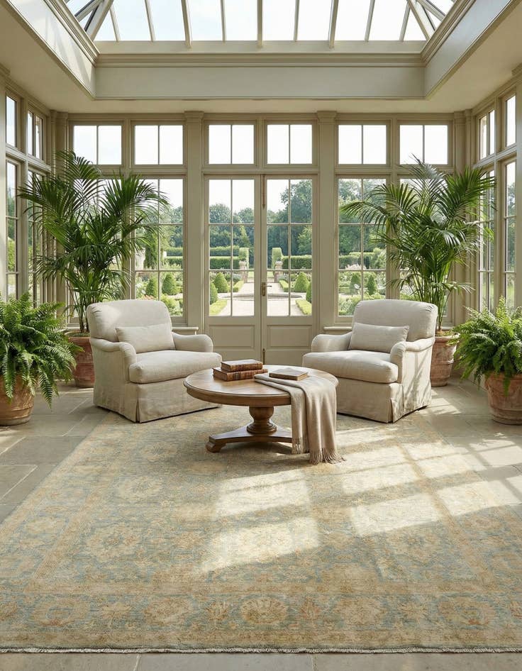 Detail image of 8' 9 x 13' 9 Ziegler Wool Rug