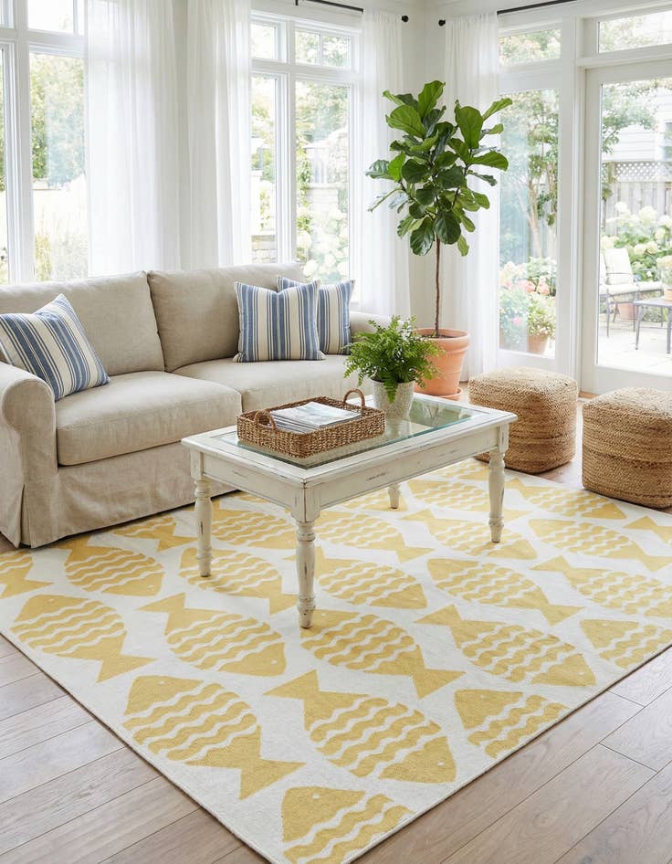 Detail image of 7' 10 x 10'  Washable Coastal Indoor / Outdoor Rug