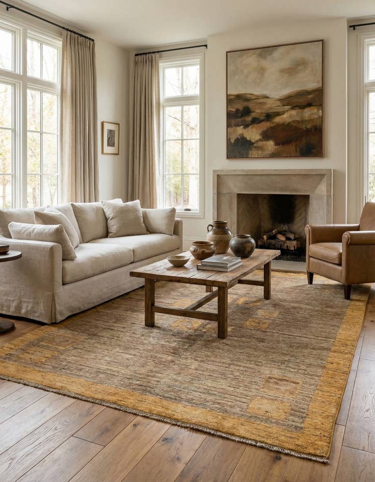 Detail image of 5' x 6' 7 Hand Knotted Modern Ziegler Rug