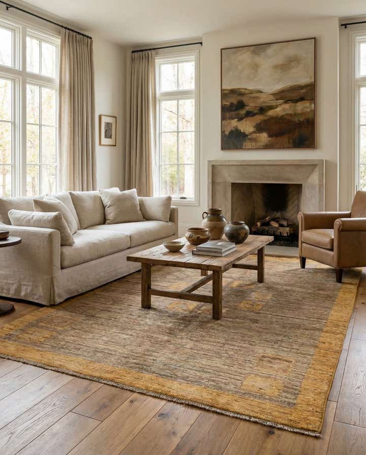 5' x 6' 7 Hand Knotted Modern Ziegler Rug