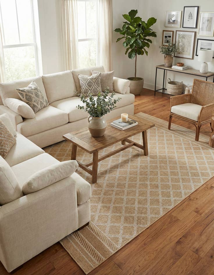 Detail image of 7' 10 x 10' Easy-Clean Trellis Indoor / Outdoor Rug