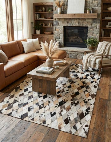5' x 8' Cowhide Stocks Rug