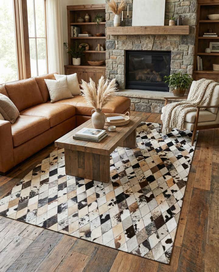 5' x 8' Cowhide Stocks Rug
