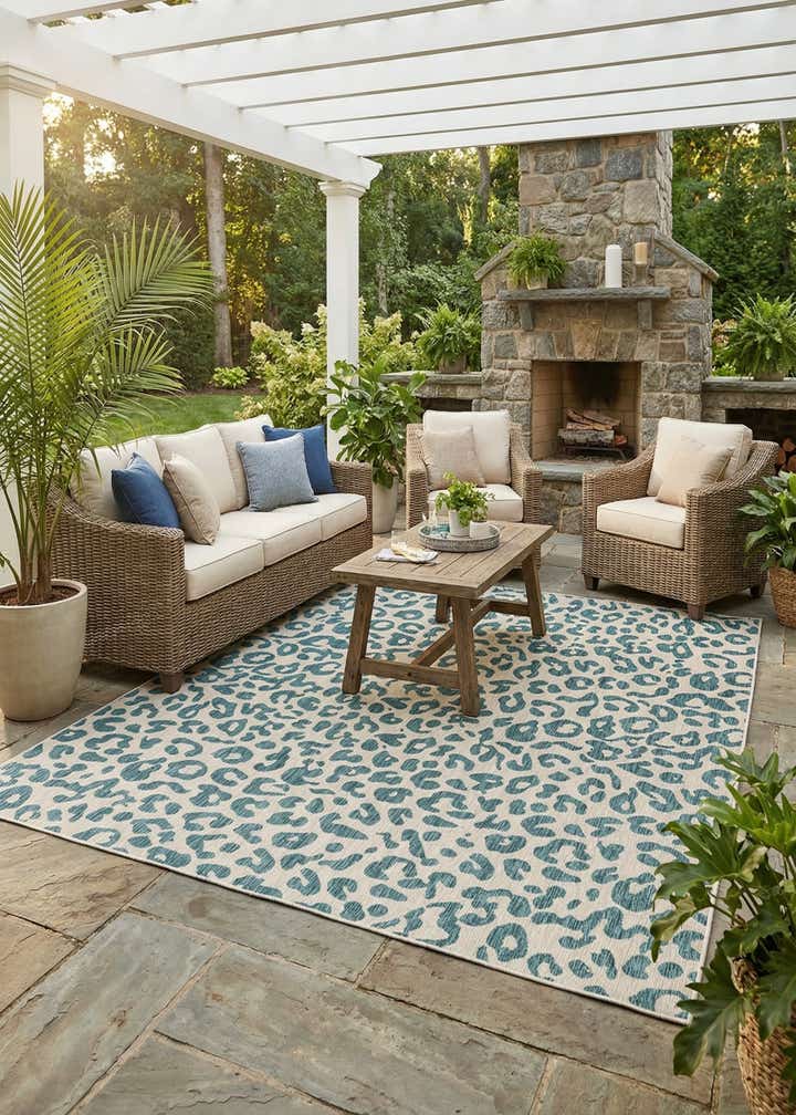 10' 8 x 10' 8 Easy-Clean Safari Indoor / Outdoor Square Rug