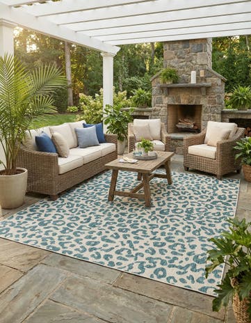 10' 8 x 10' 8 Easy-Clean Safari Indoor / Outdoor Square Rug