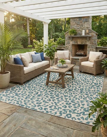 10' 8 x 10' 8 Easy-Clean Safari Indoor / Outdoor Square Rug
