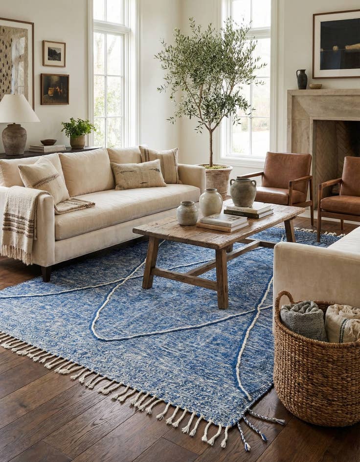 Detail image of 6' 6 x 9' 6  Hand Knotted Moroccan Wool Rug