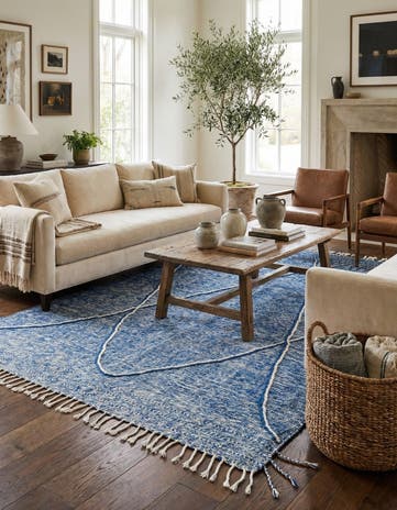6' 6 x 9' 6 Hand Knotted Moroccan Wool Rug