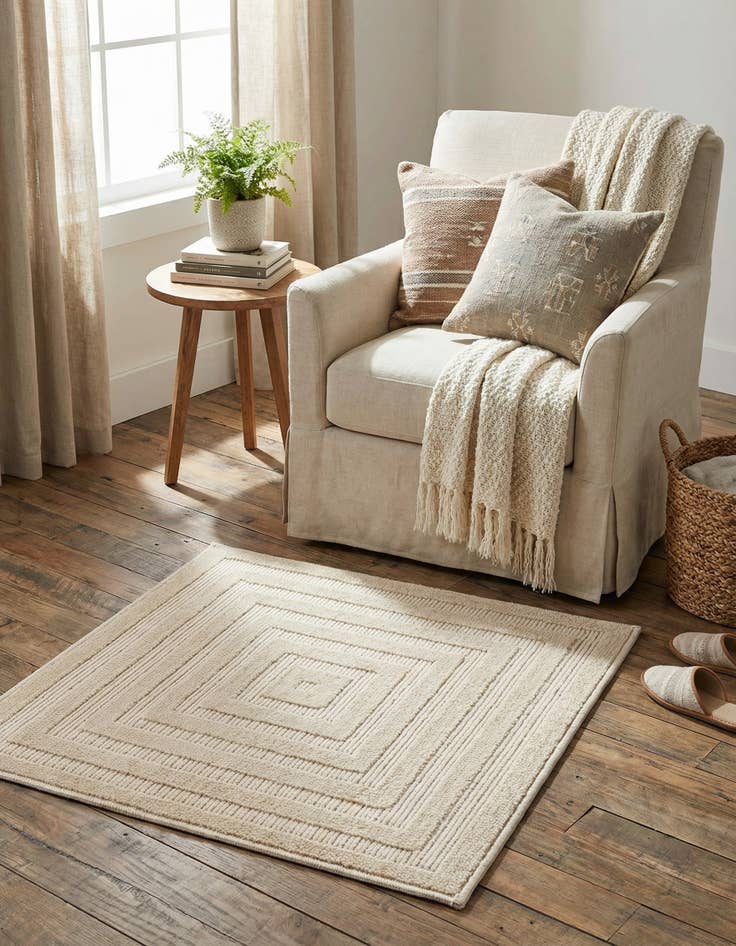 Detail image of 1' 8 x 1' 8  Washable Sabrina Soto Prescott Indoor / Outdoor Sample Rug