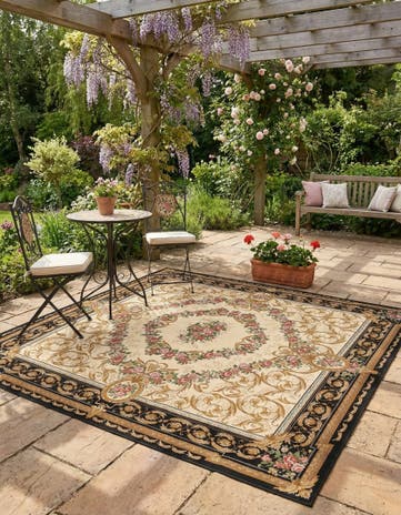10' x 10' Easy-Clean Traditional Indoor / Outdoor Square Rug