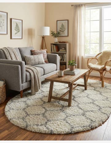 4' x 6' Trellis Shag Oval Rug