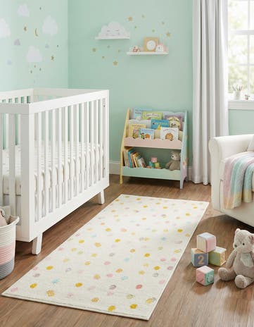 2' 2 x 3' 11 Polka Dot Whimsy Kids Runner Rug