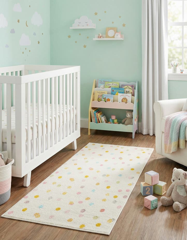 2' 2 x 3' 11 Polka Dot Whimsy Kids R...