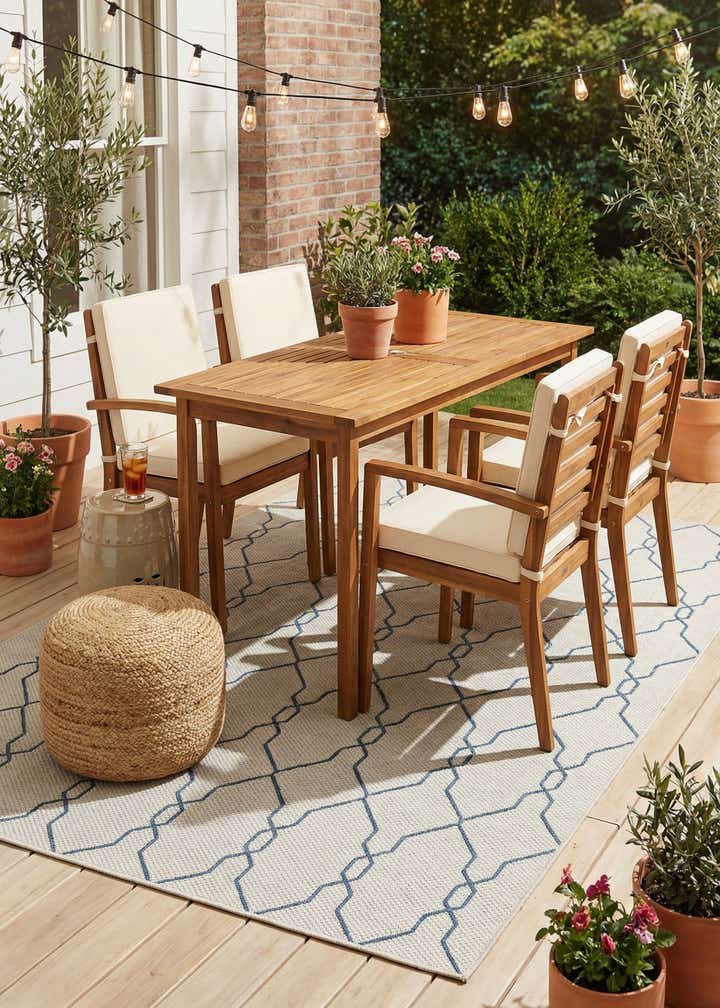 6' x 9' Easy-Clean Trellis Indoor / Outdoor Rug