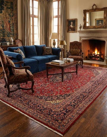 9' 6 x 12' 10 Mashad Wool Rug