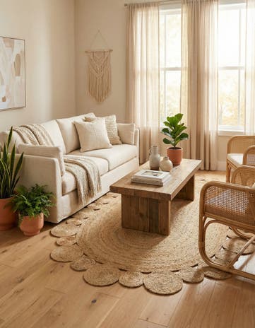 5' 1 x 8' Handmade Braided Jute Oval Rug