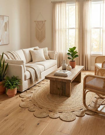 5' 1 x 8' Handmade Braided Jute Oval Rug
