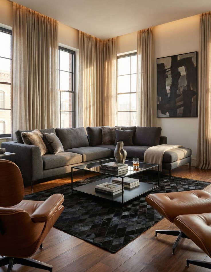 Detail image of 5' 2 x 7' 11 Cowhide Stocks Rug