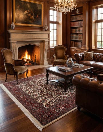 5' 8 x 7' 8 Bidjar With Silk Rug