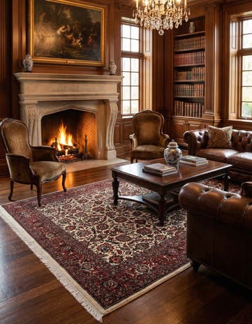 5' 8 x 7' 8 Bidjar With Silk Rug