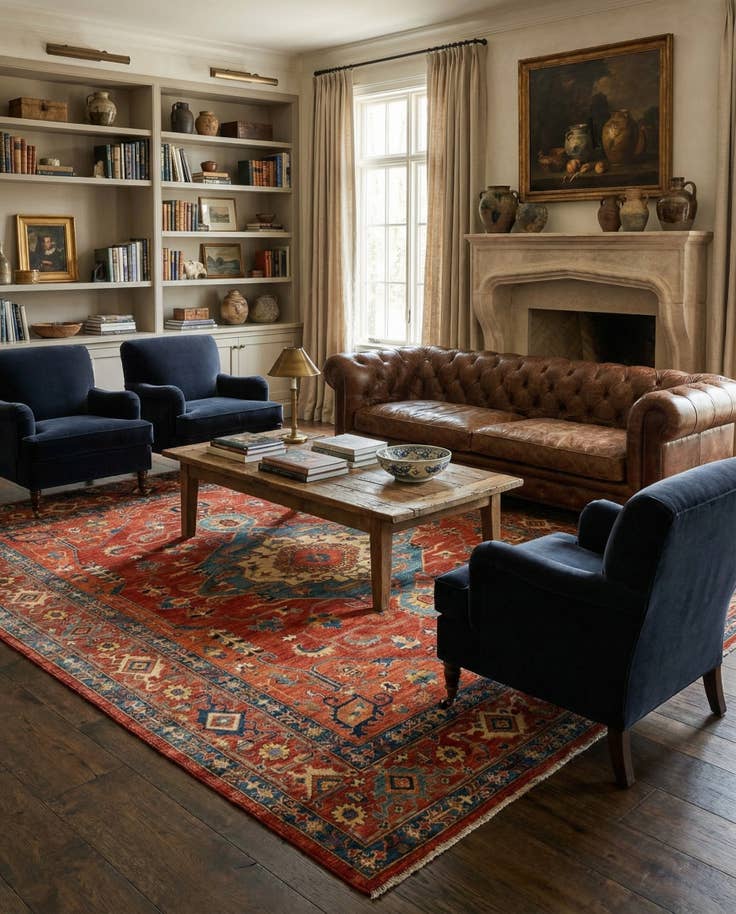 Detail image of 7' 3 x 9' 4 Serapi Wool Rug