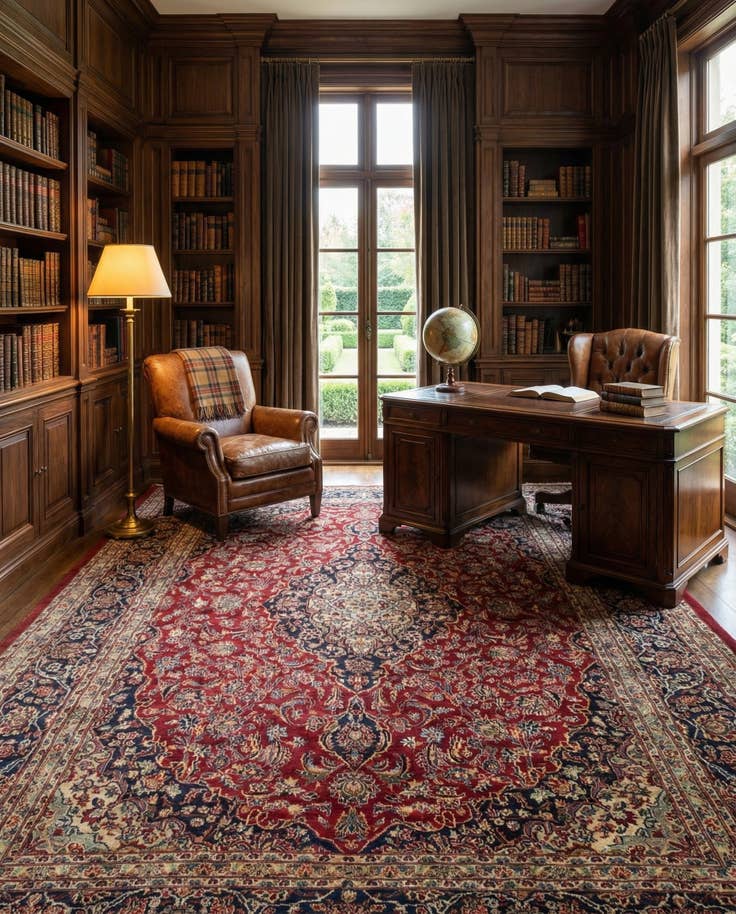 Detail image of 9' 7 x 12' 7 Hand Knotted Mashad Persian Wool Rug