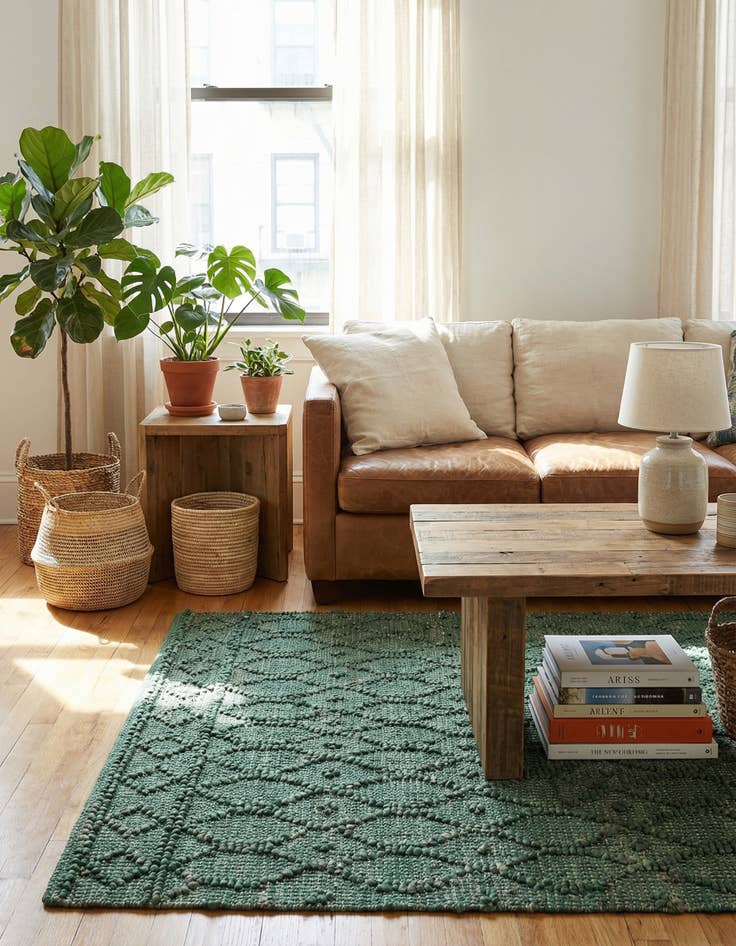 Detail image of  3' 1 x 5' 1  Hand Woven Larsa Jute Rug