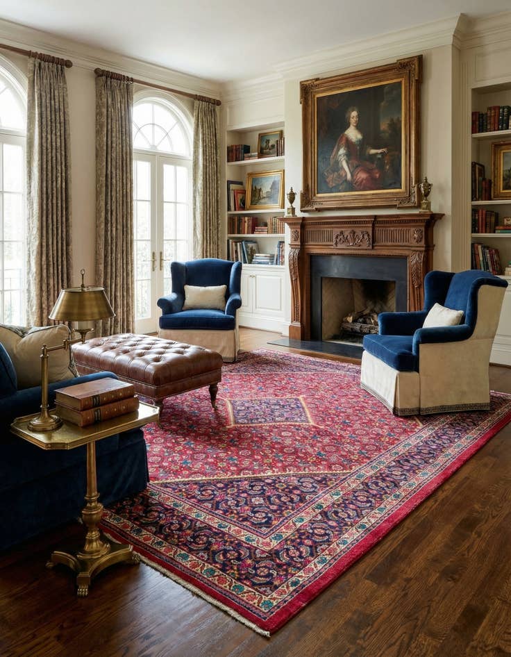 Detail image of  9' 9 x 12' 8  Hand Knotted Farahan Persian Wool Rug