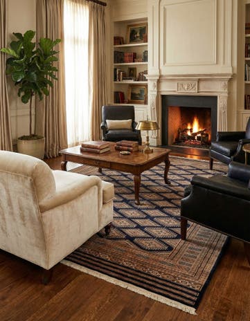 5' 6 x 7' 8 Hand Knotted Bokhara Oriental Wool Rug