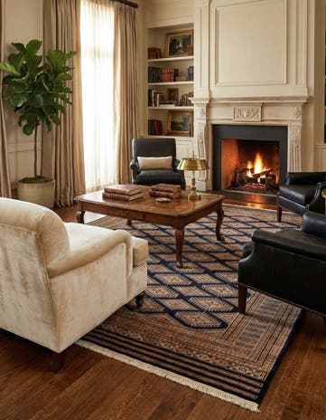 5' 6 x 7' 8 Hand Knotted Bokhara Oriental Wool Rug
