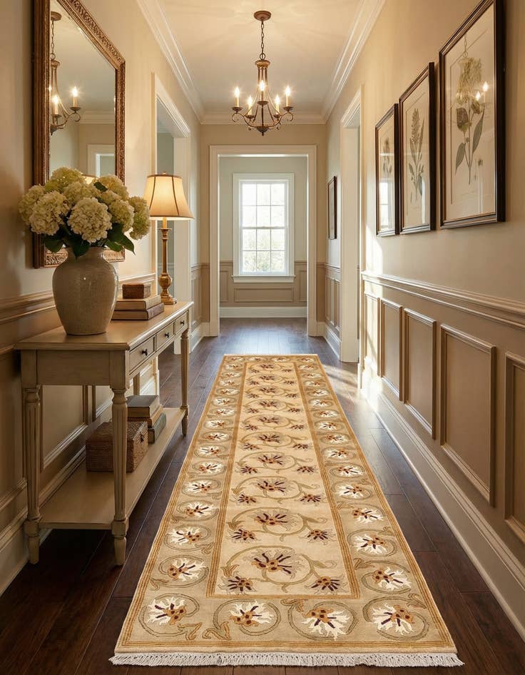 Detail image of 2' 8 x 9' 9  Hand Knotted Darya Wool Runner Rug