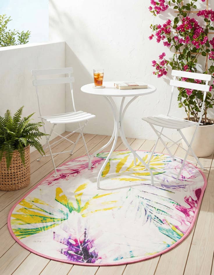 Detail image of 2' x 3' 1  Washable Jill Zarin Caribbean Indoor / Outdoor Oval Rug