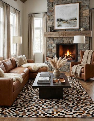 5' 6 x 7' 8 Cowhide Stocks Rug