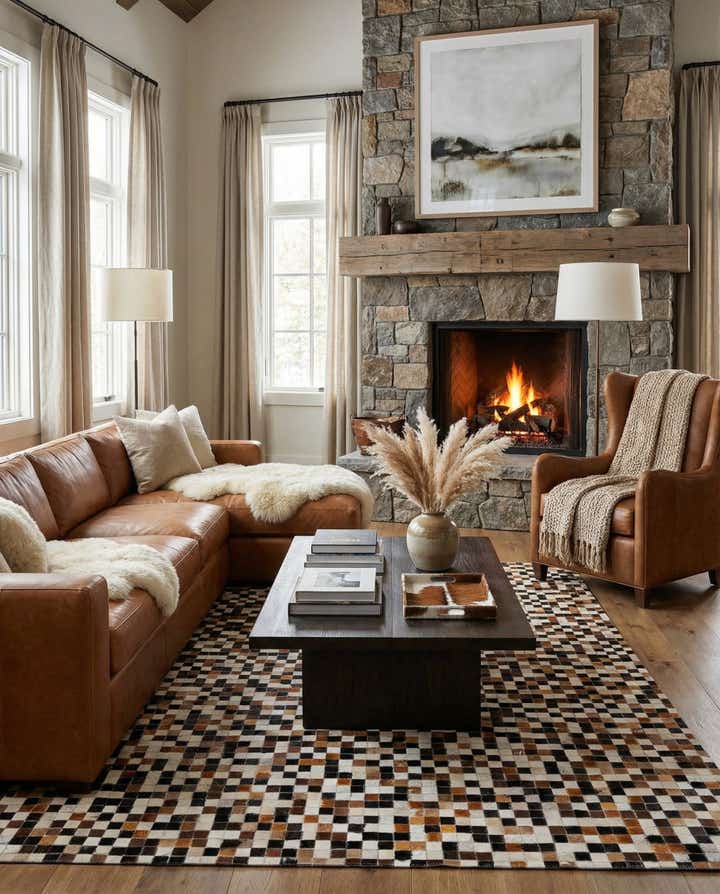 5' 6 x 7' 8 Cowhide Stocks Rug