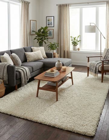 7' 10 x 11' Solid Shag Rug