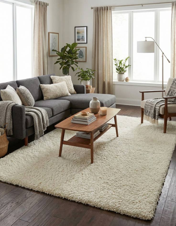 Detail image of  7' 10 x 11' Solid Shag Rug