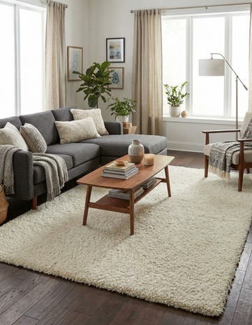 7' 10 x 11' Solid Shag Rug
