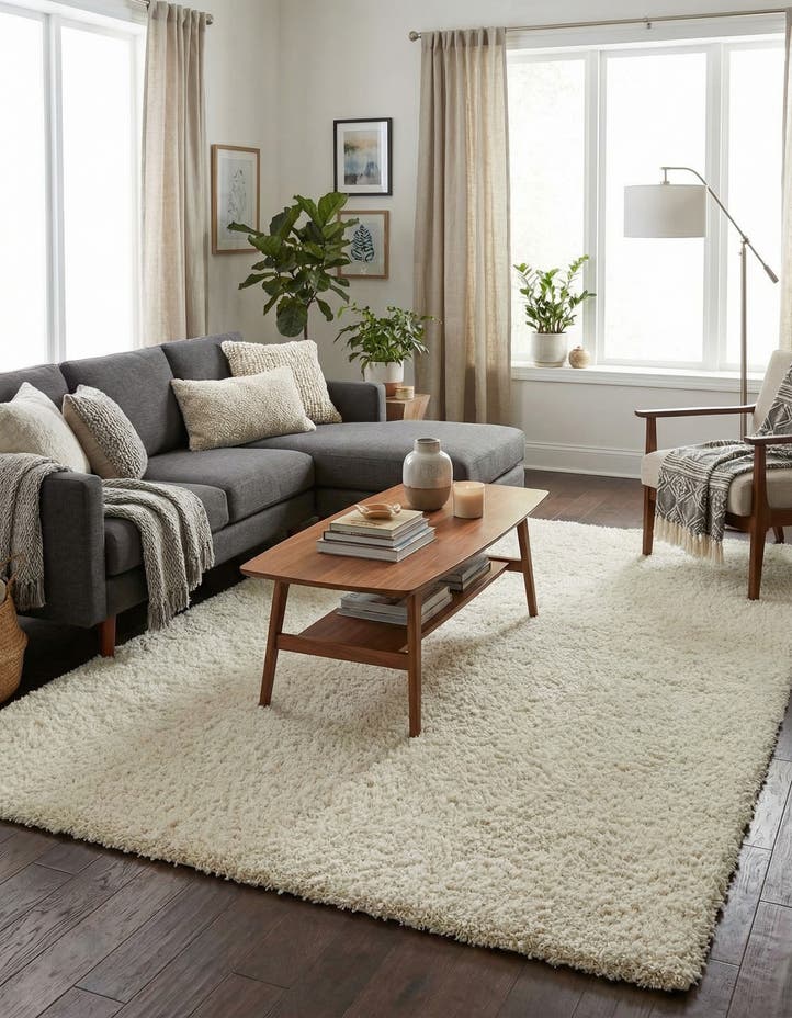 7' 10 x 11' Solid Shag Rug