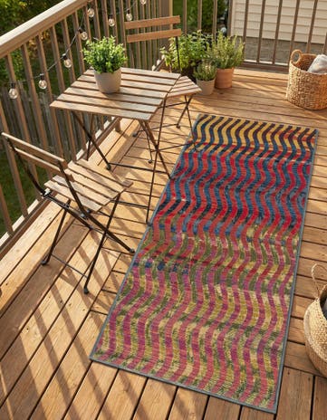 2' x 4' Easy-Clean Modern Indoor / Outdoor Runner Rug